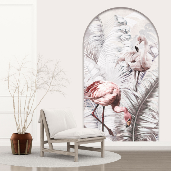 Optical Illusions Arch Wall Sticker - Pink Flamingos