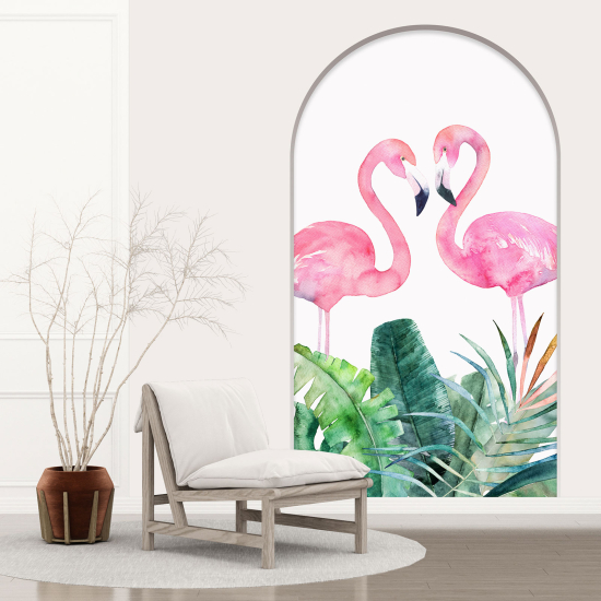 Optical Illusions Arch Wall Sticker - Pink Flamingos