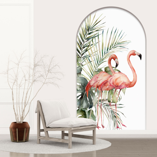 Optical Illusions Arch Wall Sticker - Pink Flamingos