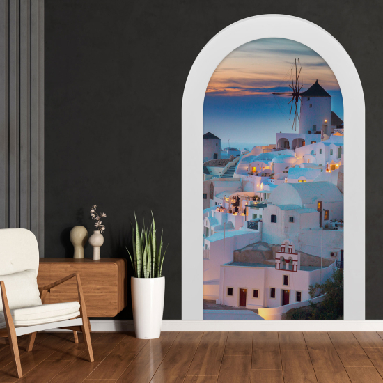 Optical Illusions Arch Wall Sticker - Santorini