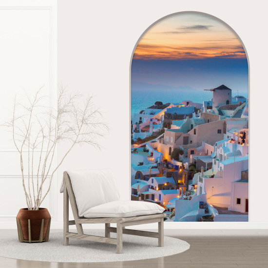 Optical Illusions Arch Wall Sticker - Santorini