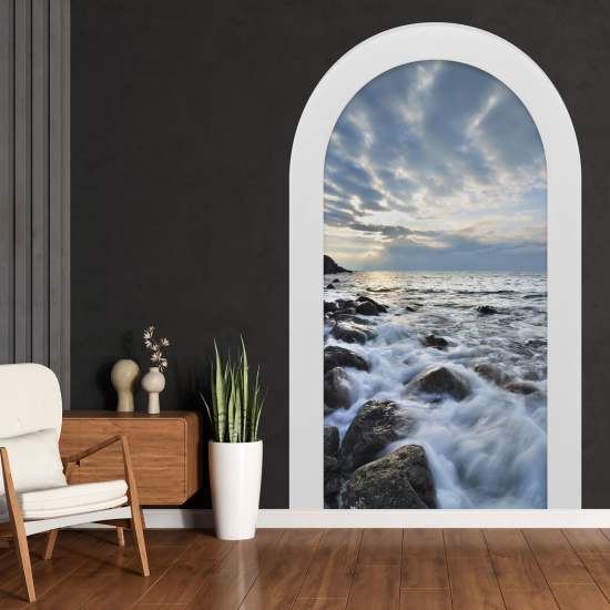 Optical Illusions Arch Wall Sticker - Sea view