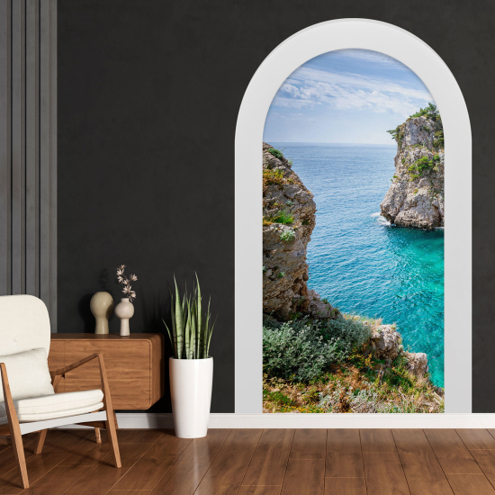 Optical Illusions Arch Wall Sticker - Sea View