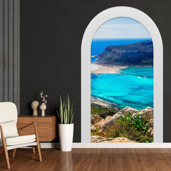 Optical Illusions Arch Wall Sticker - Sea View