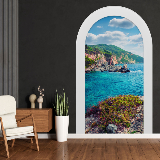 Optical Illusions Arch Wall Sticker - Sea View