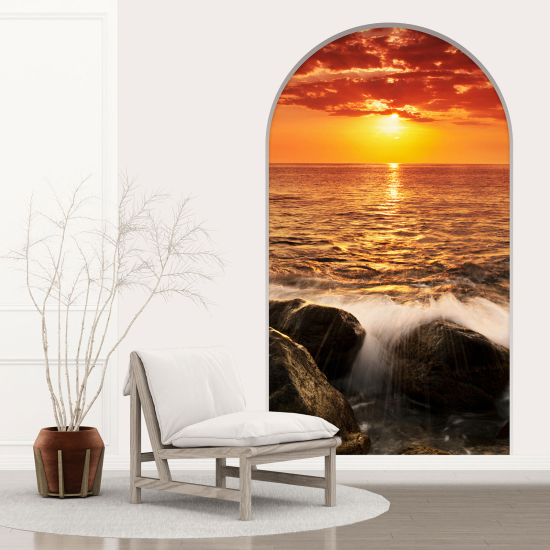 Optical Illusions Arch Wall Sticker - Sea View