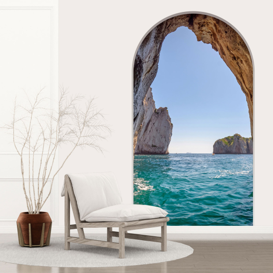 Optical Illusions Arch Wall Sticker - Sea View