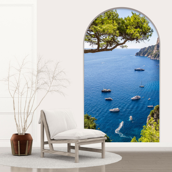 Optical Illusions Arch Wall Sticker - Sea View