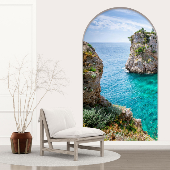 Optical Illusions Arch Wall Sticker - Sea View