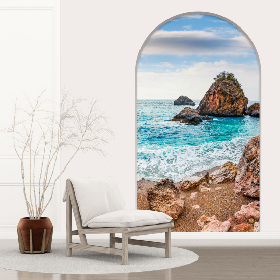 Optical Illusions Arch Wall Sticker - Sea View