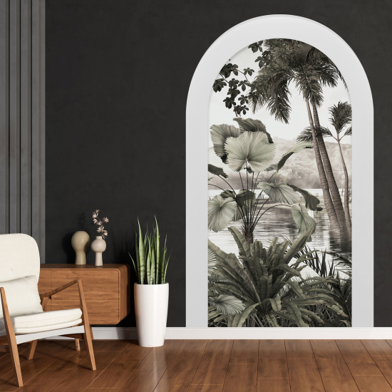 Optical Illusions Arch Wall Sticker - Tropical Forest