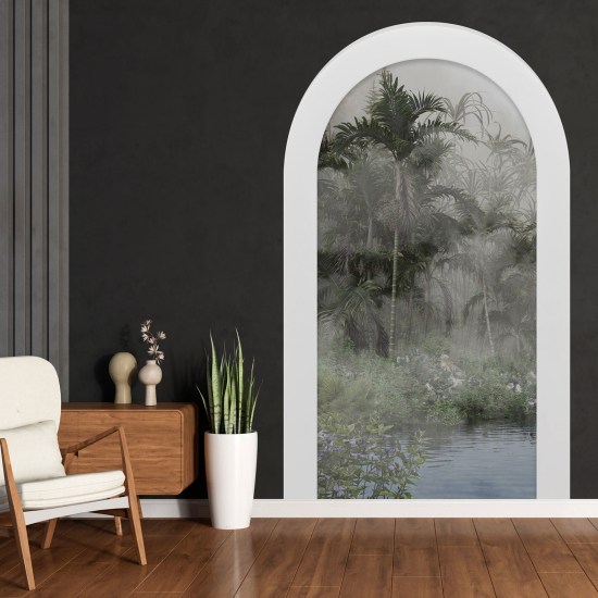 Optical Illusions Arch Wall Sticker - Tropical Forest