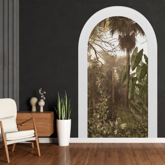 Optical Illusions Arch Wall Sticker - Tropical Forest