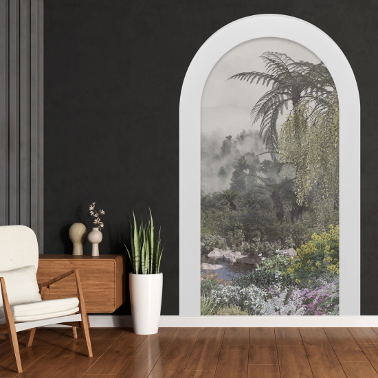 Optical Illusions Arch Wall Sticker - Tropical Forest