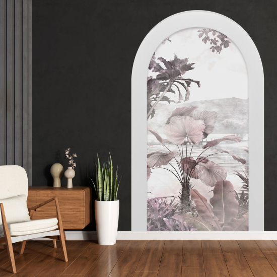 Optical Illusions Arch Wall Sticker - Tropical Forest