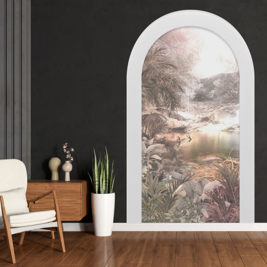 Optical Illusions Arch Wall Sticker - Tropical Forest