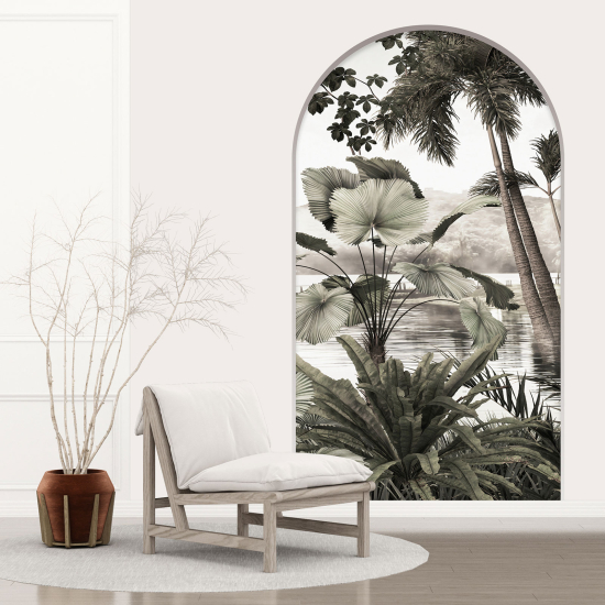 Optical Illusions Arch Wall Sticker - Tropical Forest