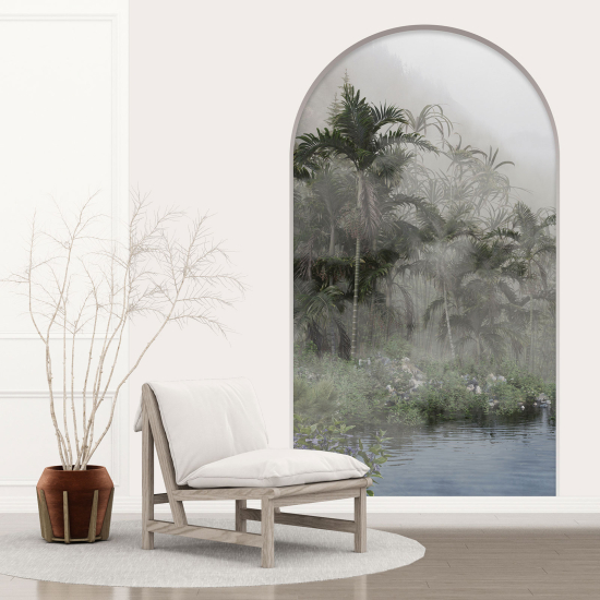 Optical Illusions Arch Wall Sticker - Tropical Forest