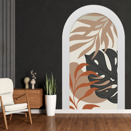 Optical Illusions Arch Wall Sticker - Tropical Leaves