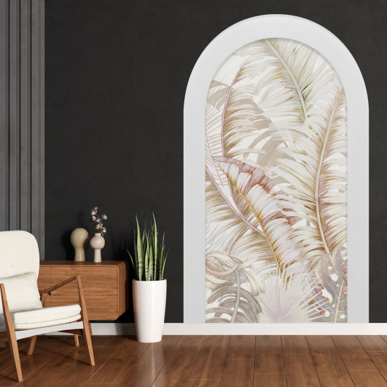 Optical Illusions Arch Wall Sticker - Tropical Leaves