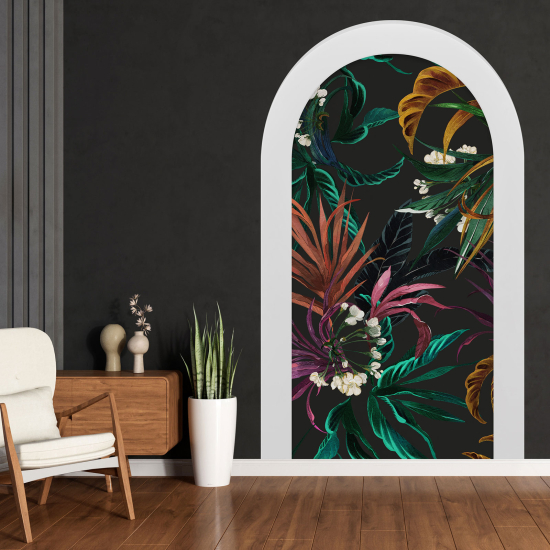 Optical Illusions Arch Wall Sticker - Tropical Leaves