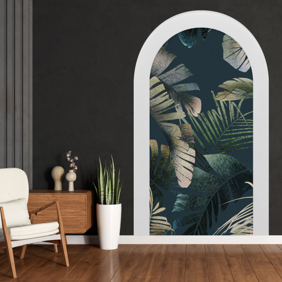 Optical Illusions Arch Wall Sticker - Tropical Leaves