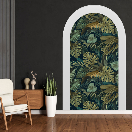 Optical Illusions Arch Wall Sticker - Tropical Leaves