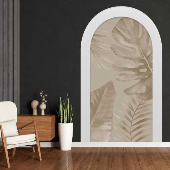 Optical Illusions Arch Wall Sticker - Tropical Leaves