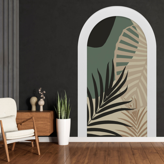 Optical Illusions Arch Wall Sticker - Tropical Leaves