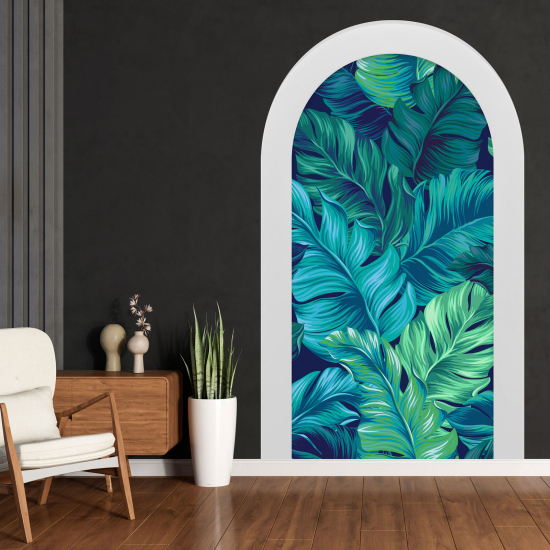 Optical Illusions Arch Wall Sticker - Tropical Leaves