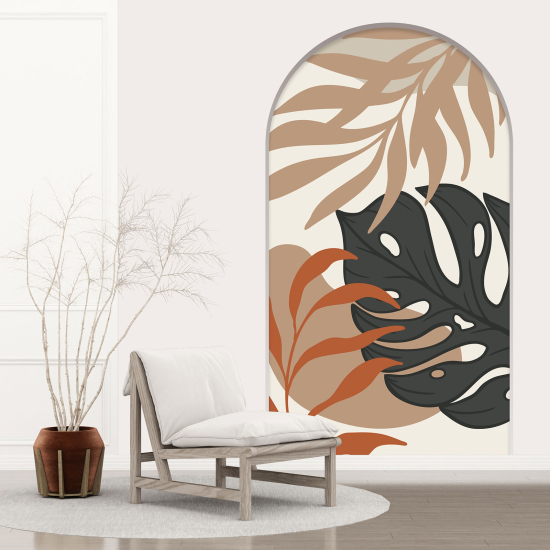 Optical Illusions Arch Wall Sticker - Tropical Leaves