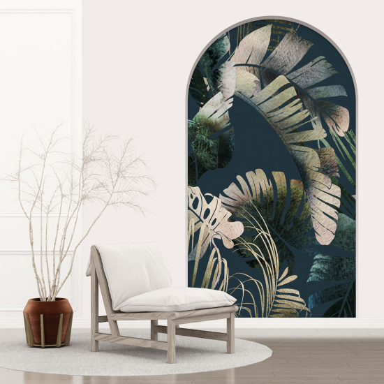 Optical Illusions Arch Wall Sticker - Tropical Leaves