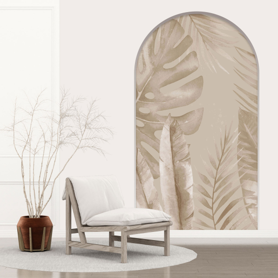 Optical Illusions Arch Wall Sticker - Tropical Leaves