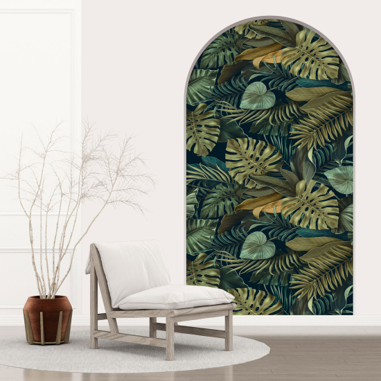 Optical Illusions Arch Wall Sticker - Tropical Leaves