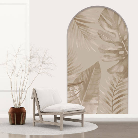 Optical Illusions Arch Wall Sticker - Tropical Leaves