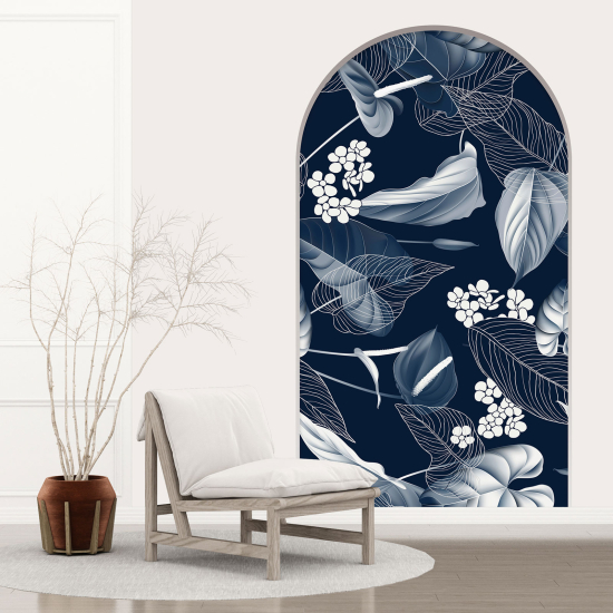 Optical Illusions Arch Wall Sticker - Tropical Leaves