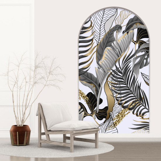 Optical Illusions Arch Wall Sticker - Tropical Leaves