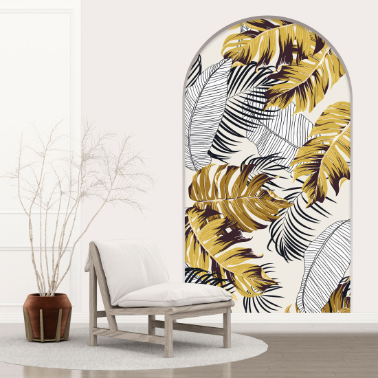 Optical Illusions Arch Wall Sticker - Tropical Leaves