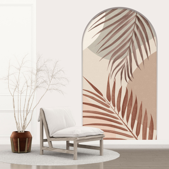 Optical Illusions Arch Wall Sticker - Tropical Leaves