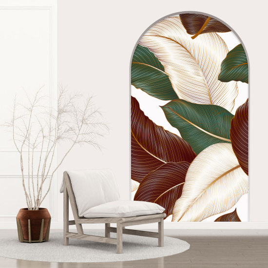 Optical Illusions Arch Wall Sticker - Tropical Leaves