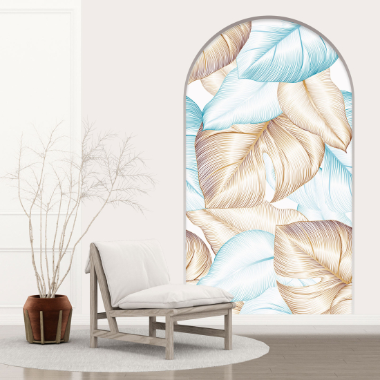 Optical Illusions Arch Wall Sticker - Tropical Leaves