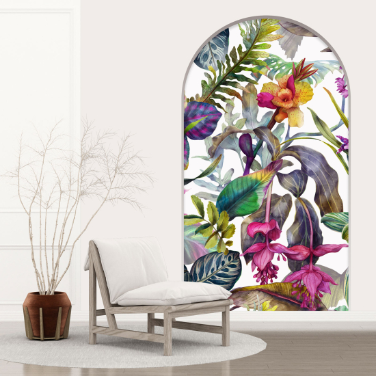 Optical Illusions Arch Wall Sticker - Tropical Pattern