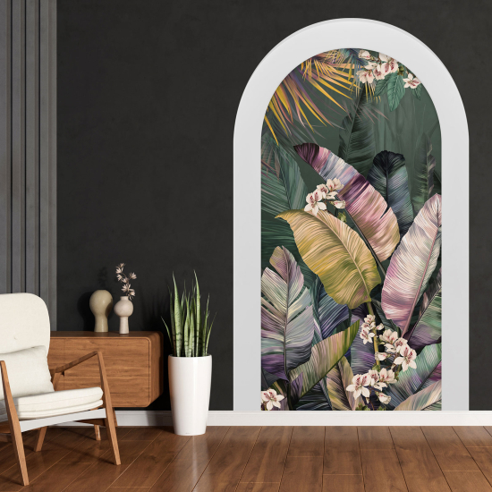 Optical Illusions Arch Wall Sticker - Tropical plants