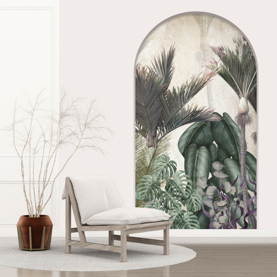 Optical Illusions Arch Wall Sticker - Tropical plants