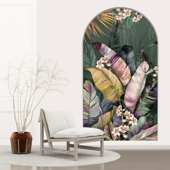 Optical Illusions Arch Wall Sticker - Tropical plants