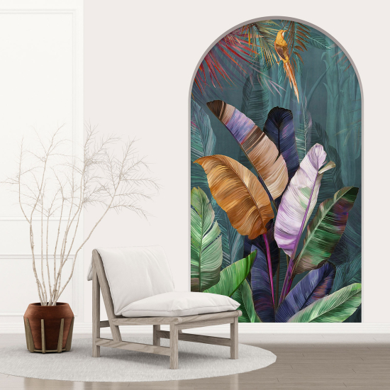 Optical Illusions Arch Wall Sticker - Tropical plants