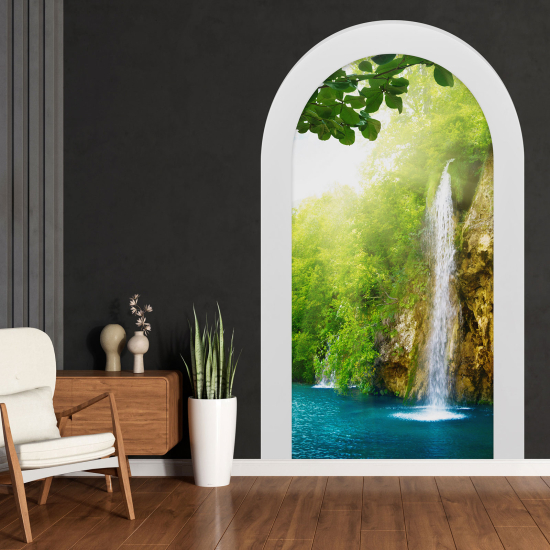 Optical Illusions Arch Wall Sticker - Waterfall