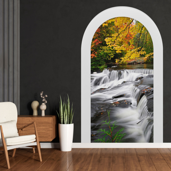 Optical Illusions Arch Wall Sticker - Waterfall