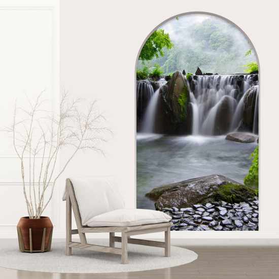 Optical Illusions Arch Wall Sticker - Waterfall