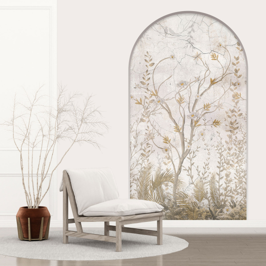 Optical Illusions Arch Wall Sticker - Wild Plants